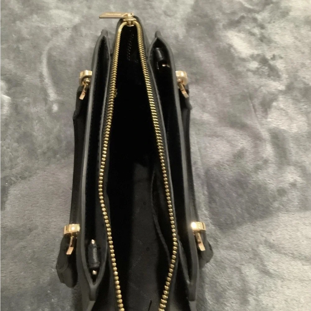 Michael Kors Ellis Small  Satchel Black Leather Handbag NWOT - Picture 9 of 11